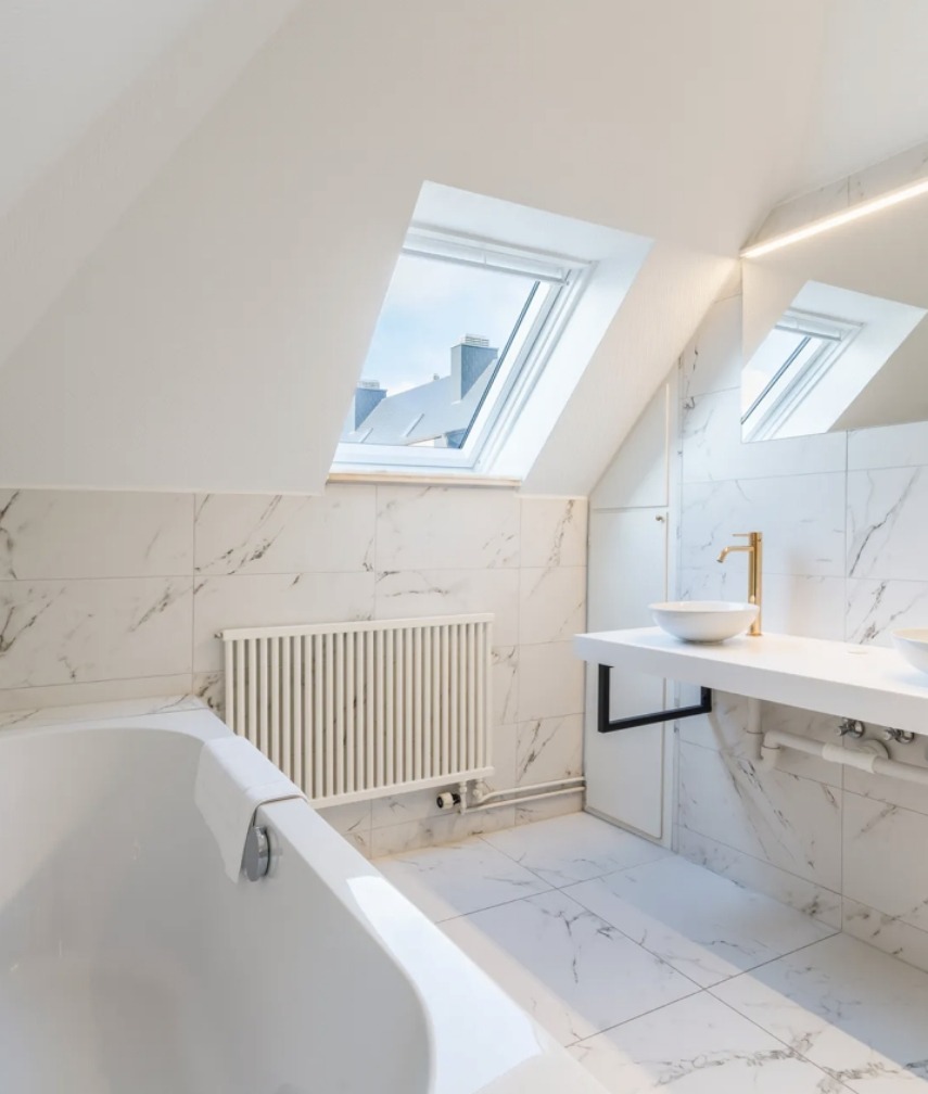 Badkamer in vakantiehuis aan zee